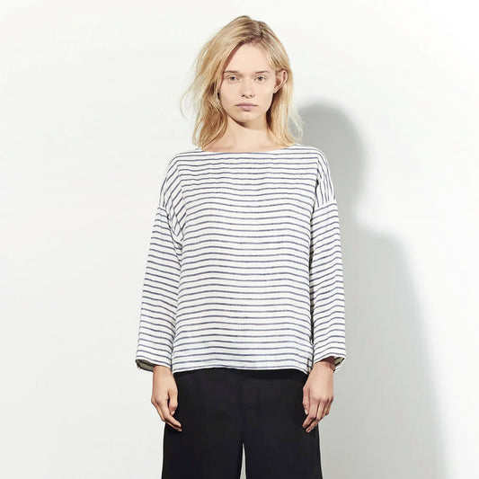 Nili Lotan Striped Linen Top, size Large