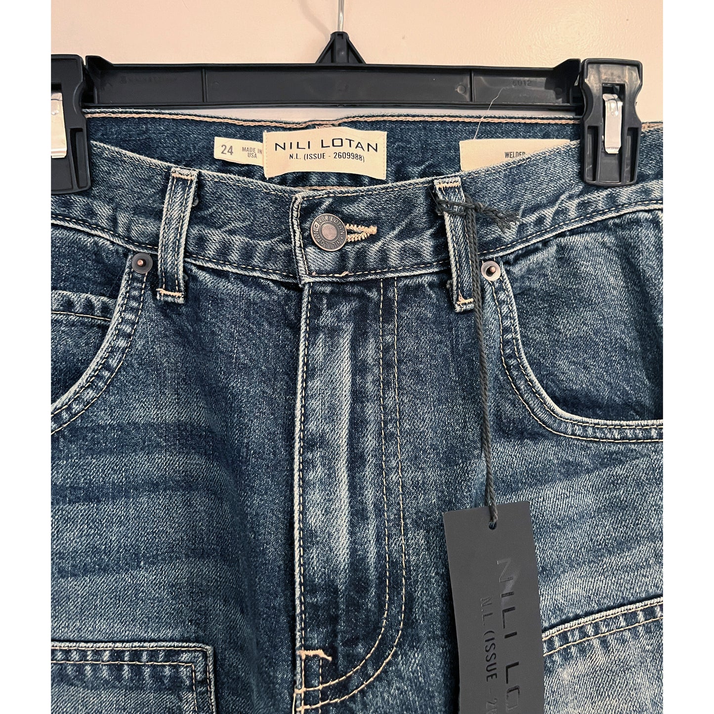 Nili Lotan "Welder" Jeans in Simon Blue, size 24 (fits 25)