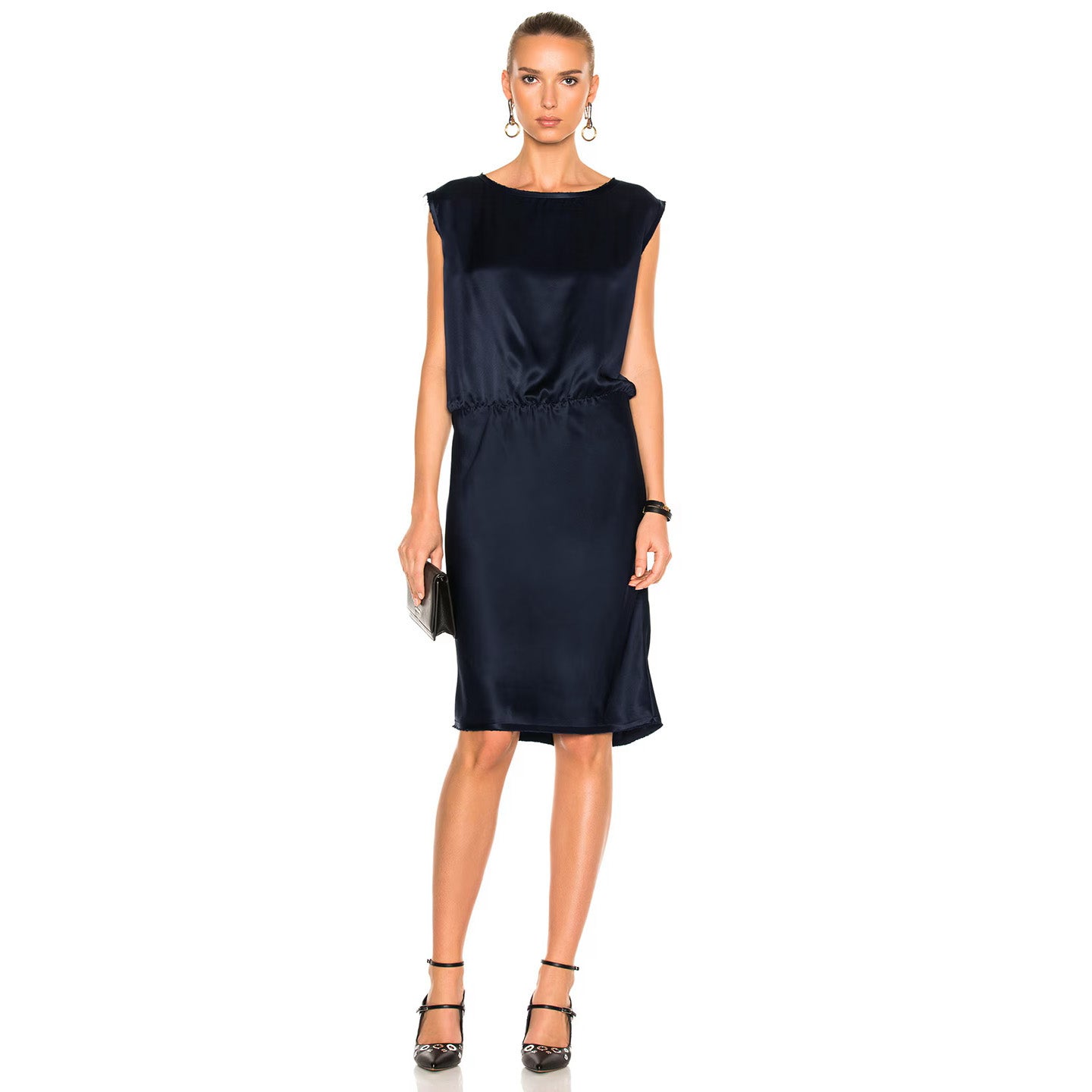 Nili Lotan "Eva" Navy Satin Dress, size XS