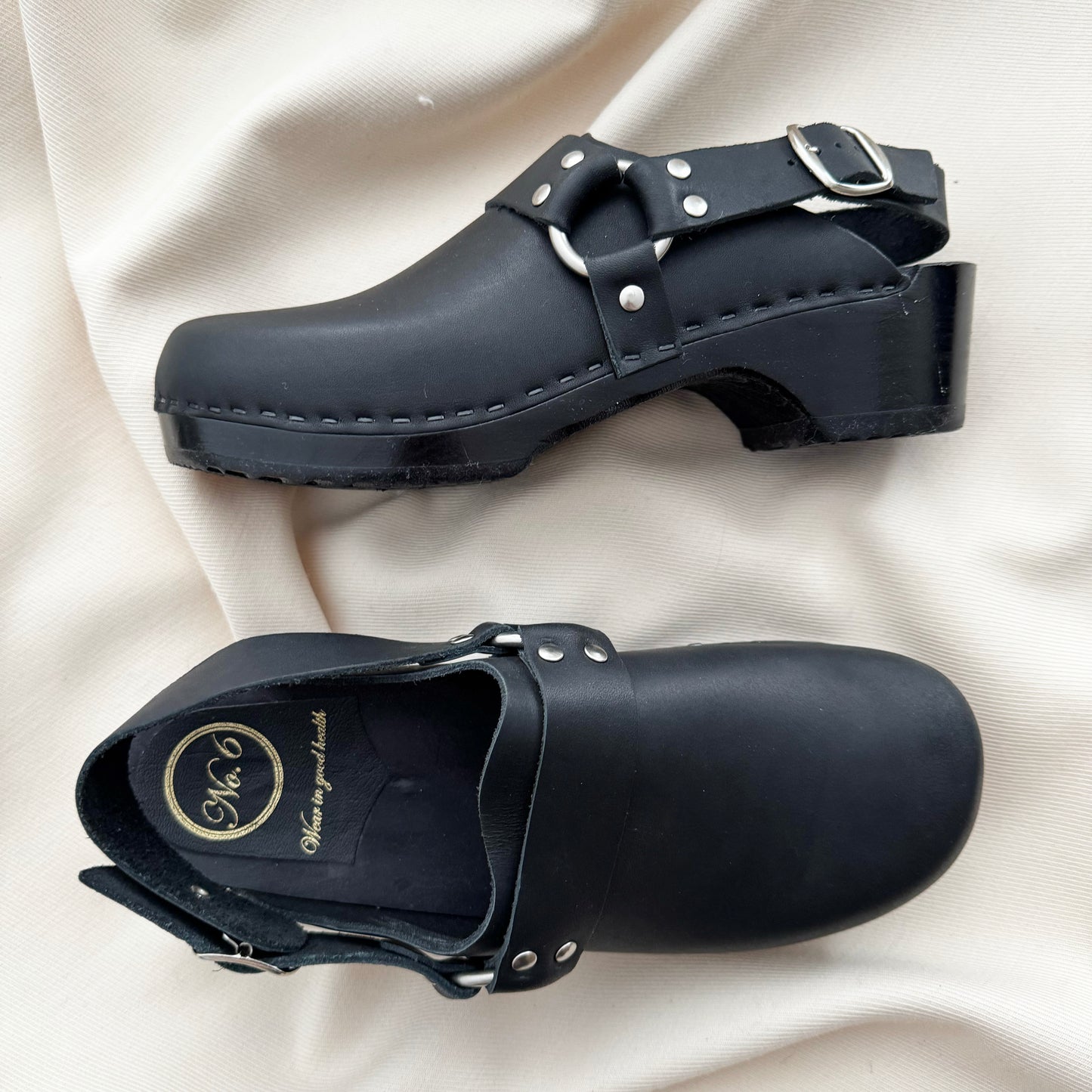 No. 6 Store "Brando" Clogs in Black, size 40
