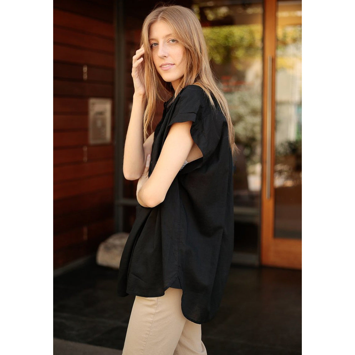 Nili Lotan "Normandy" Blouse in Black, size Small (fits M-L)