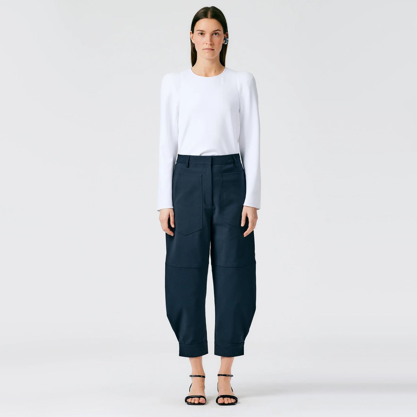 Tibi City Stretch Sculpted Pant in Navy, size 12