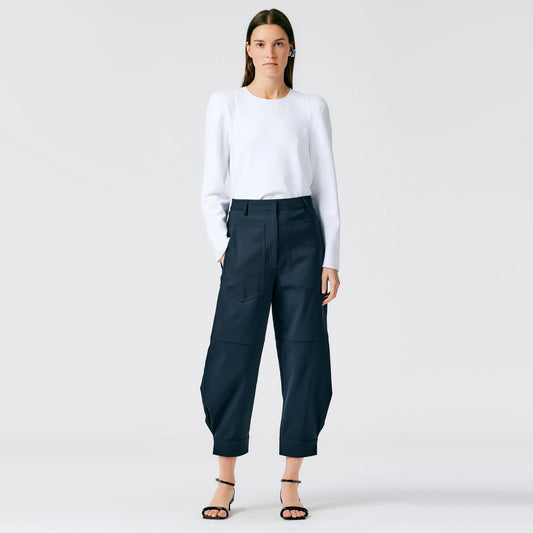 Tibi City Stretch Sculpted Pant in Navy, size 12