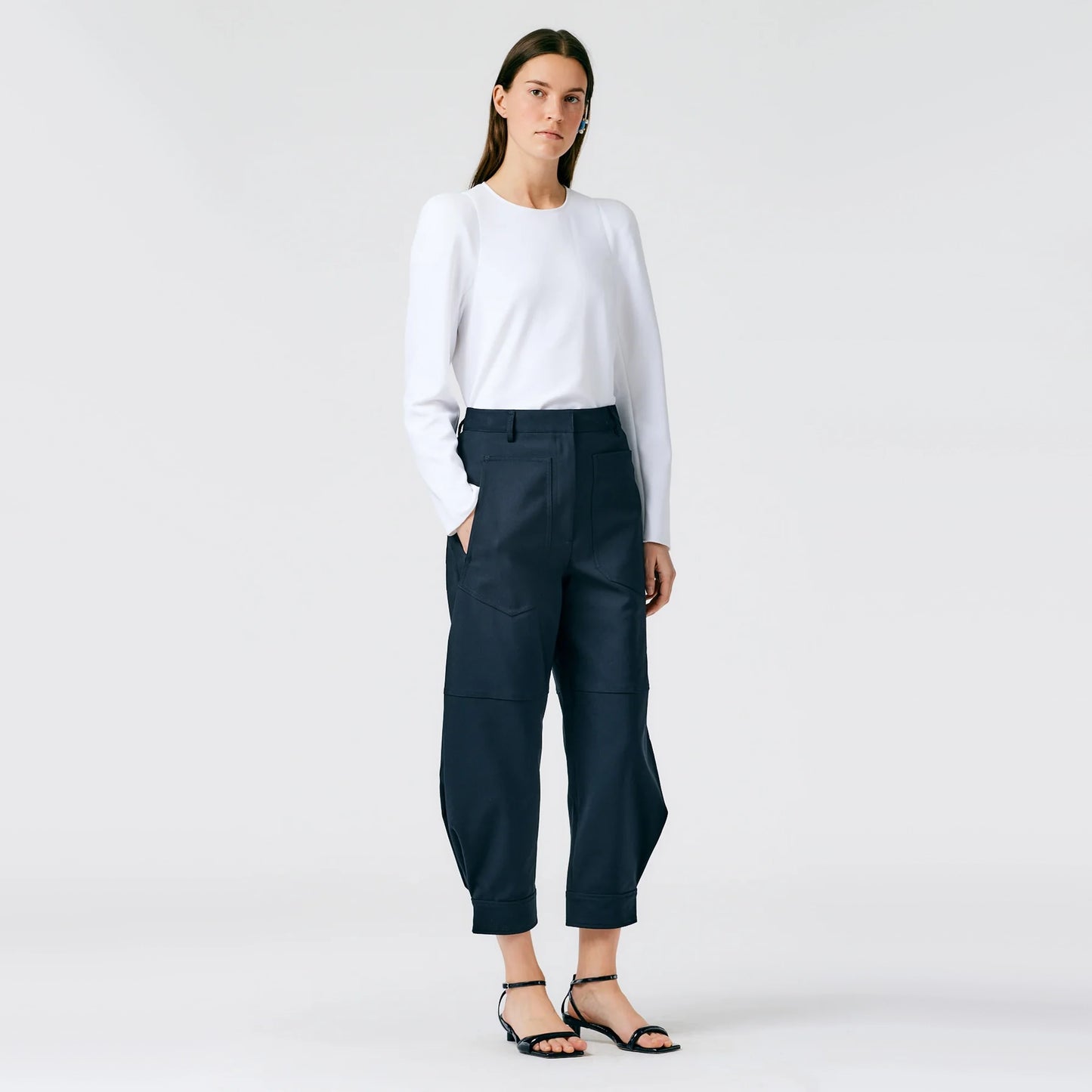 Tibi City Stretch Sculpted Pant in Navy, size 12