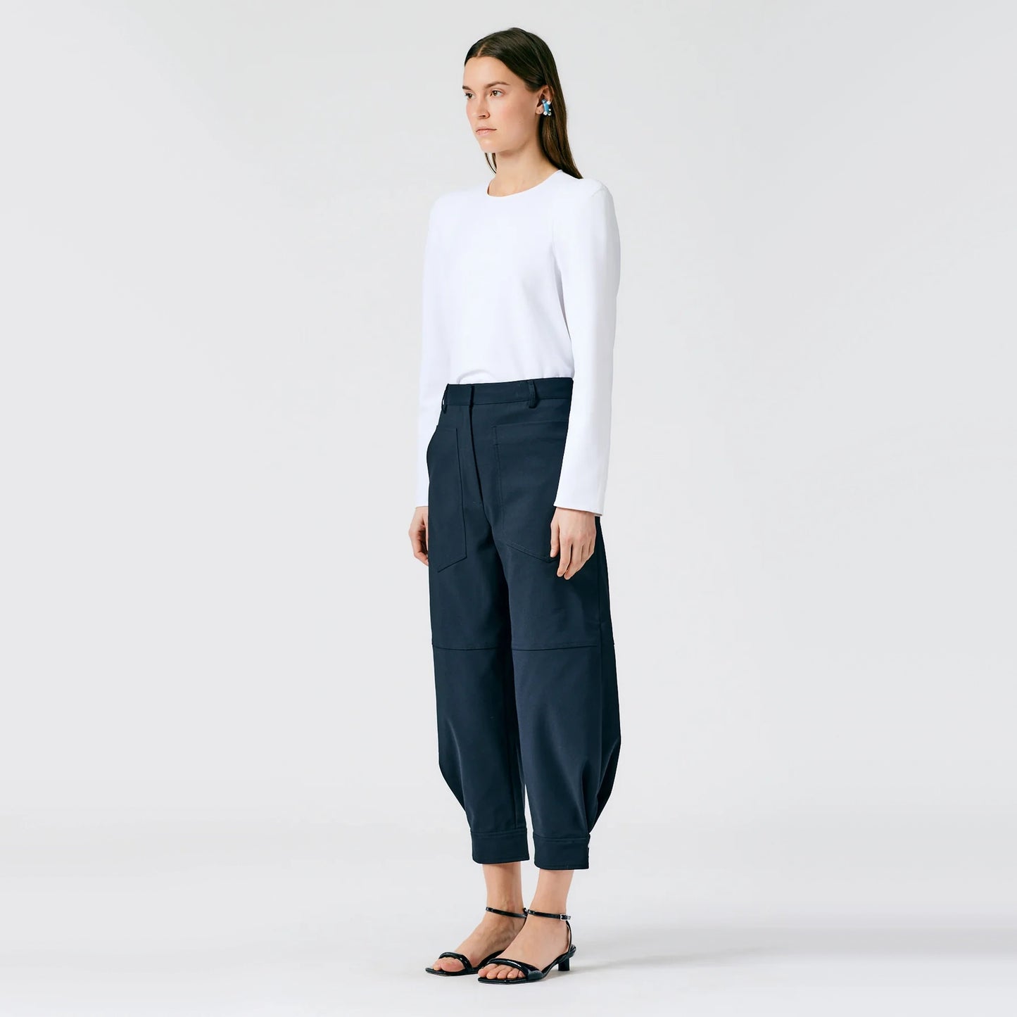 Tibi City Stretch Sculpted Pant in Navy, size 12