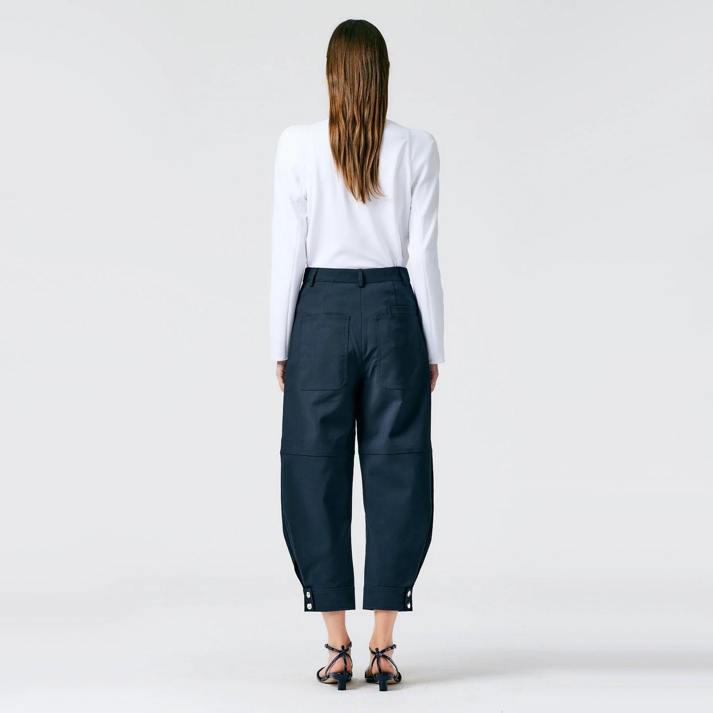 Tibi City Stretch Sculpted Pant in Navy, size 12