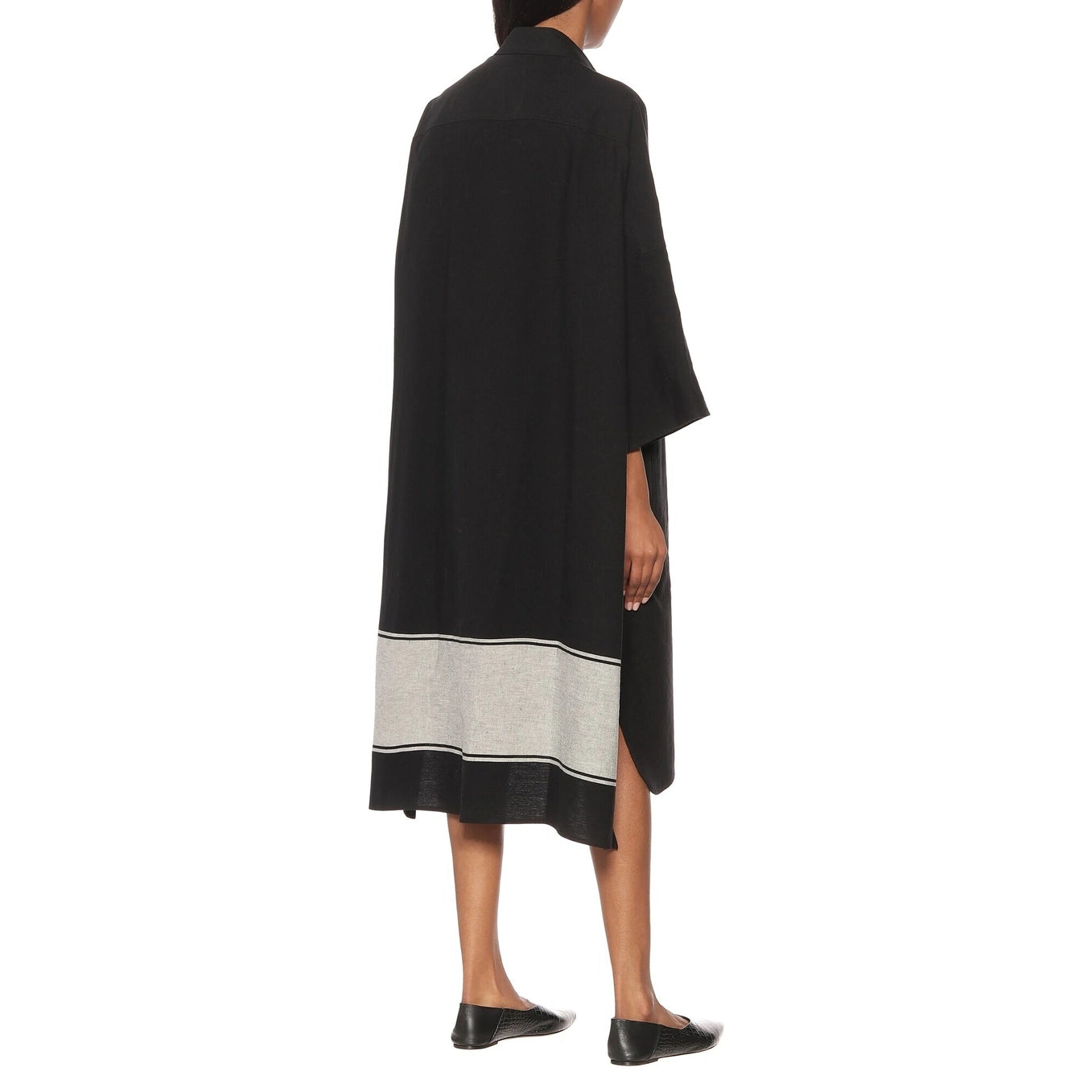 Joseph "Baker" Cotton Linen Oversize Shirtdress in Black, size 38 (fits XL?)