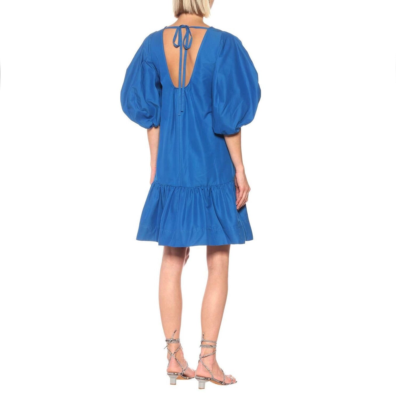 Lee Mathews "Daisy" Cotton Silk Dress in Blue, size "4" (fits like a US 8 ish)