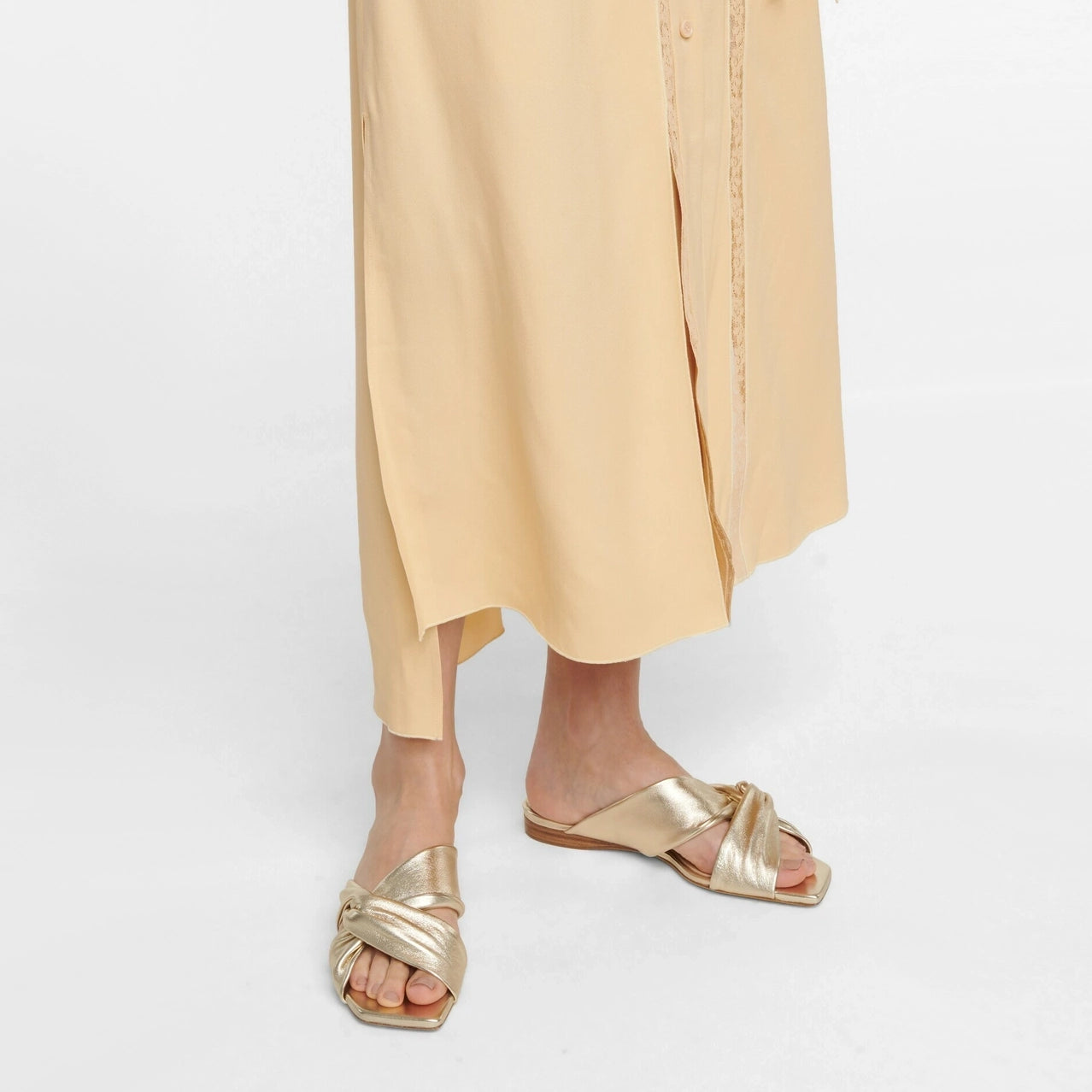 Jimmy Choo "Narisa" Sandals in Champagne, size 41 (fits 10/10.5)