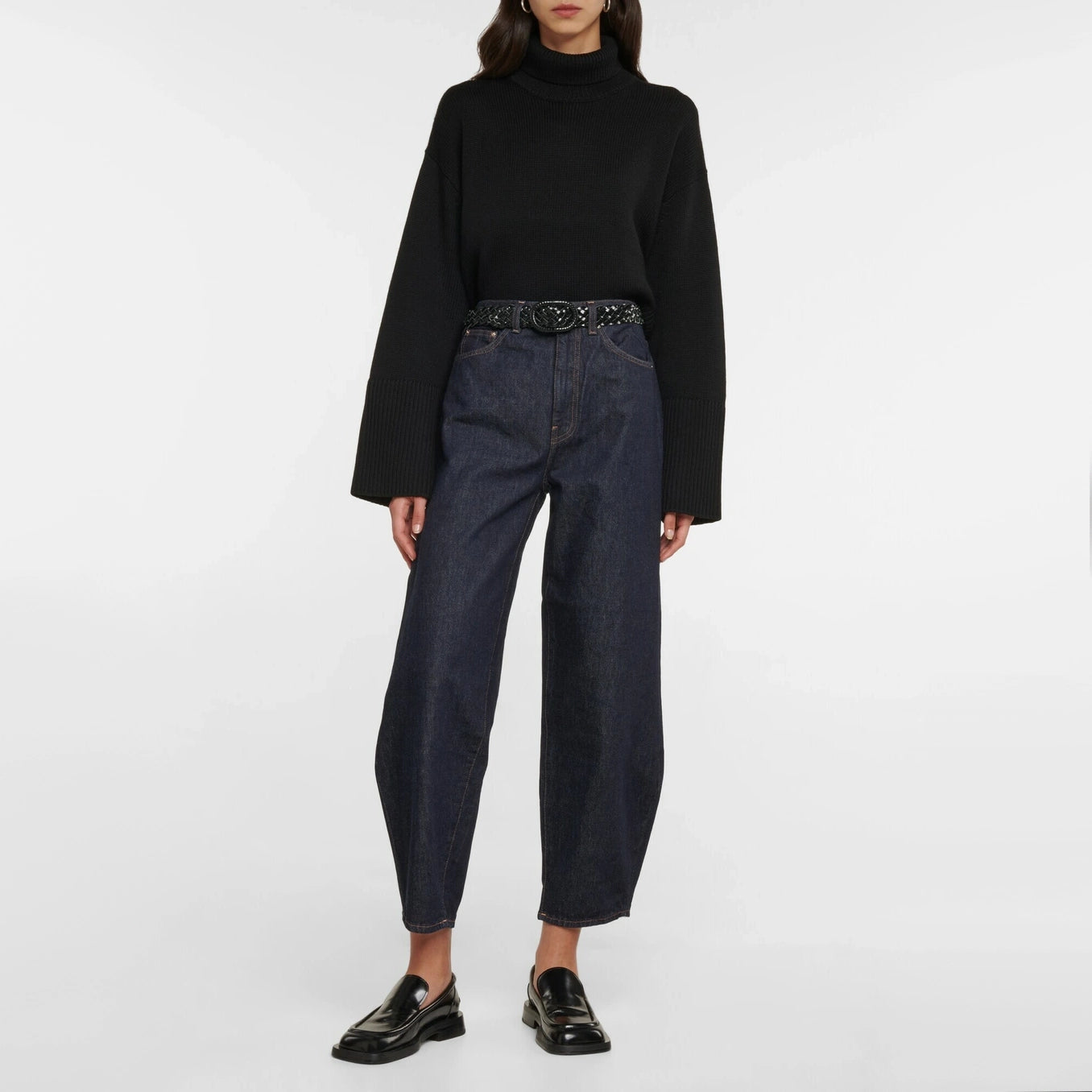 Toteme Barrel Leg Jeans in Raw Denim, size 28 (fits like 27)
