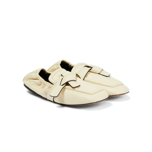 Loewe "Gate" leather loafers in Ivory, size 39