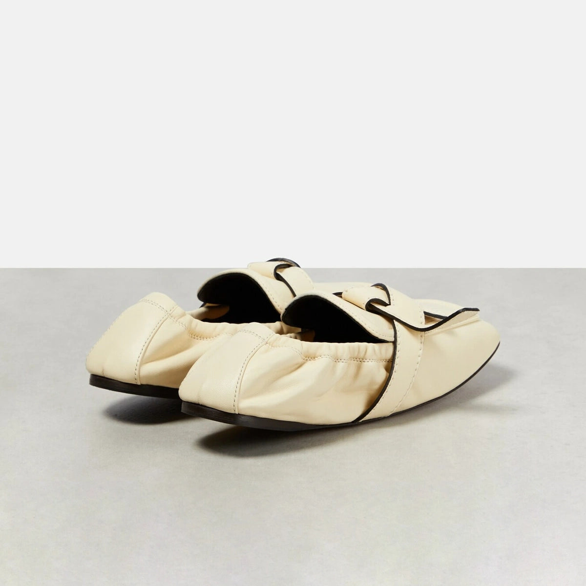 Loewe "Gate" leather loafers in Ivory, size 39
