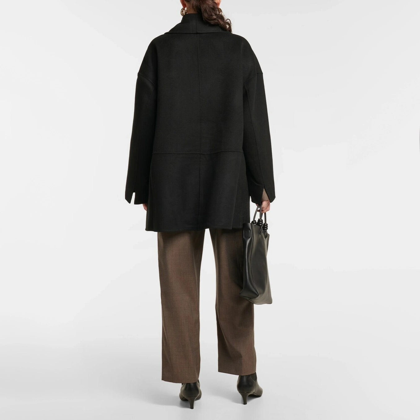 Totême Double Breasted Wool Jacket in Black, size 40 (fits M/L)