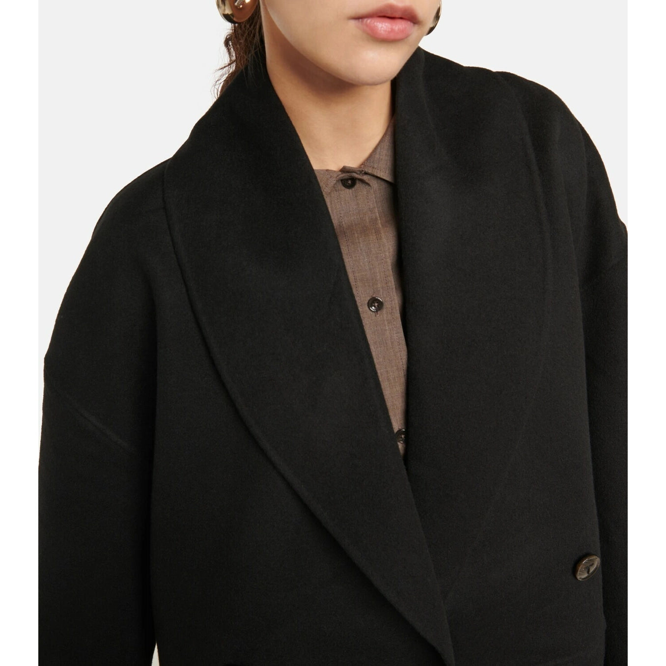 Totême Double Breasted Wool Jacket in Black, size 40 (fits M/L)