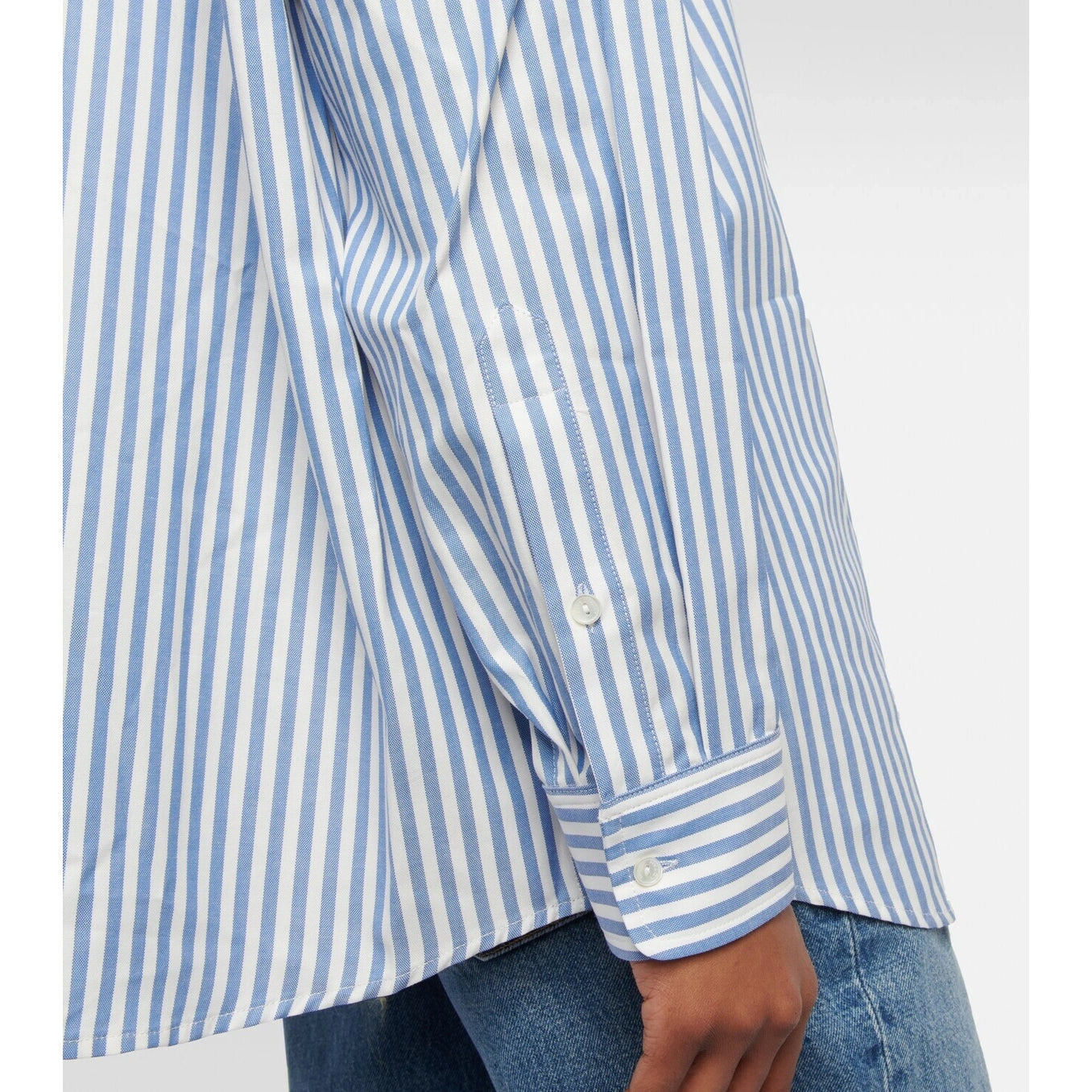 Nili Lotan "Mael" Oversize Shirt in Sky Blue Stripe, size XS