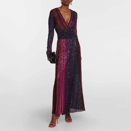 Missoni Sequined Striped Gown, size 44