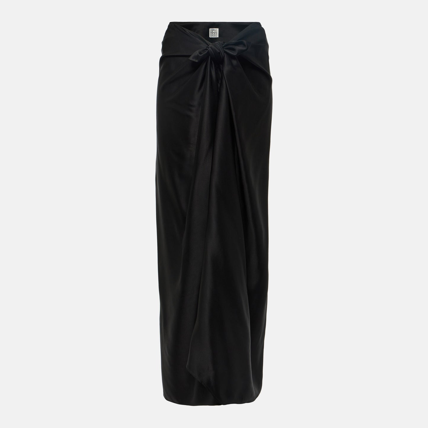 Toteme Satin Knot Skirt in Black, size 40 (fits like size 8)