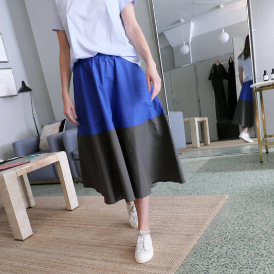 Sofie D'Hoore "Sacramento" Skirt in Blue/Grey, size 42