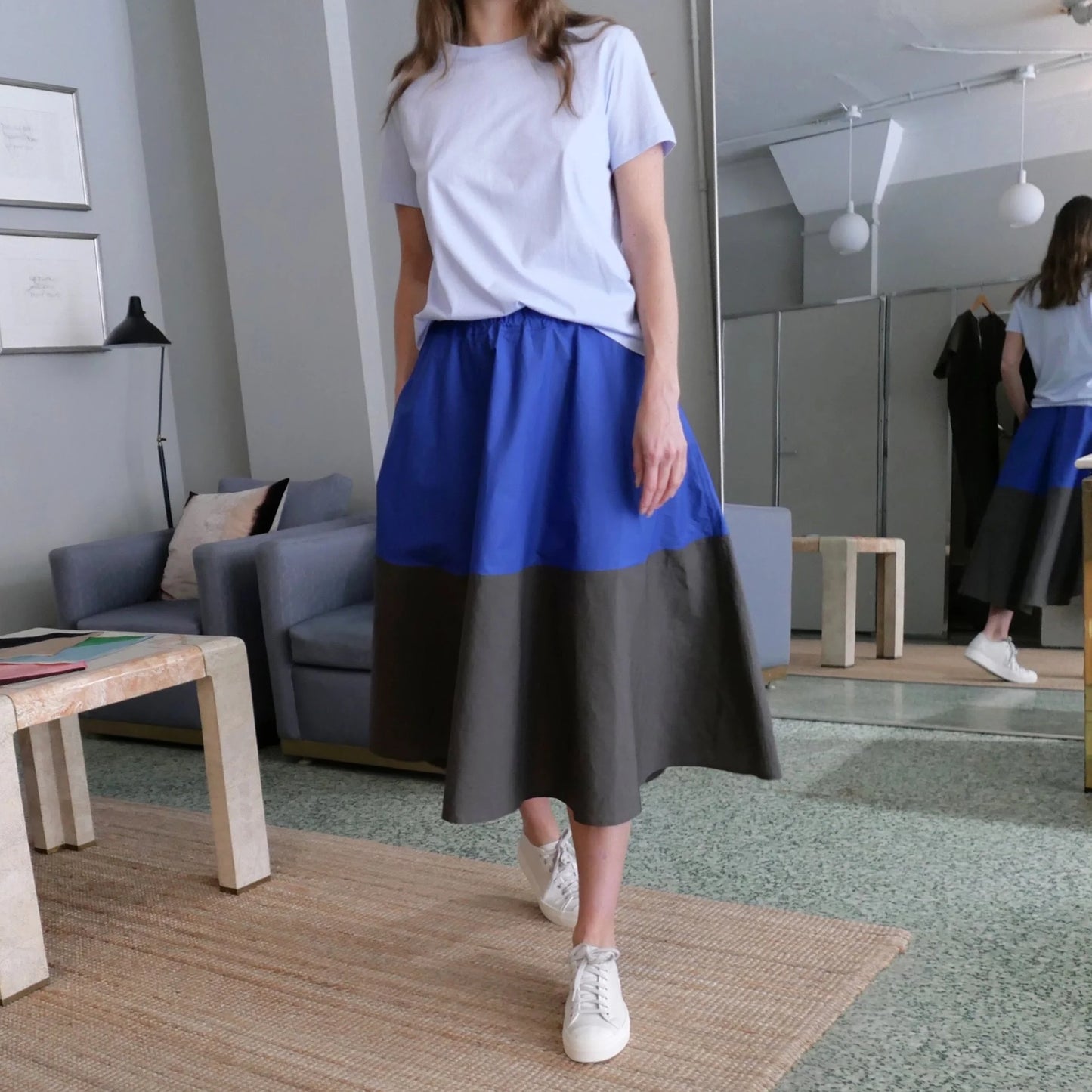 Sofie D'Hoore "Sacramento" Skirt in Blue/Grey, size 42