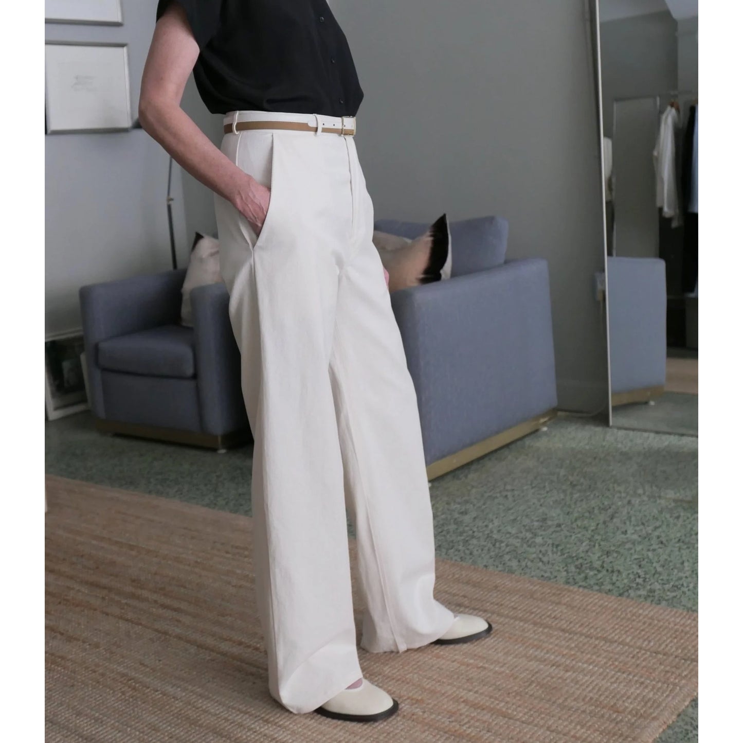 Monique Van Heist "Easy Pant" in Off White, size XL