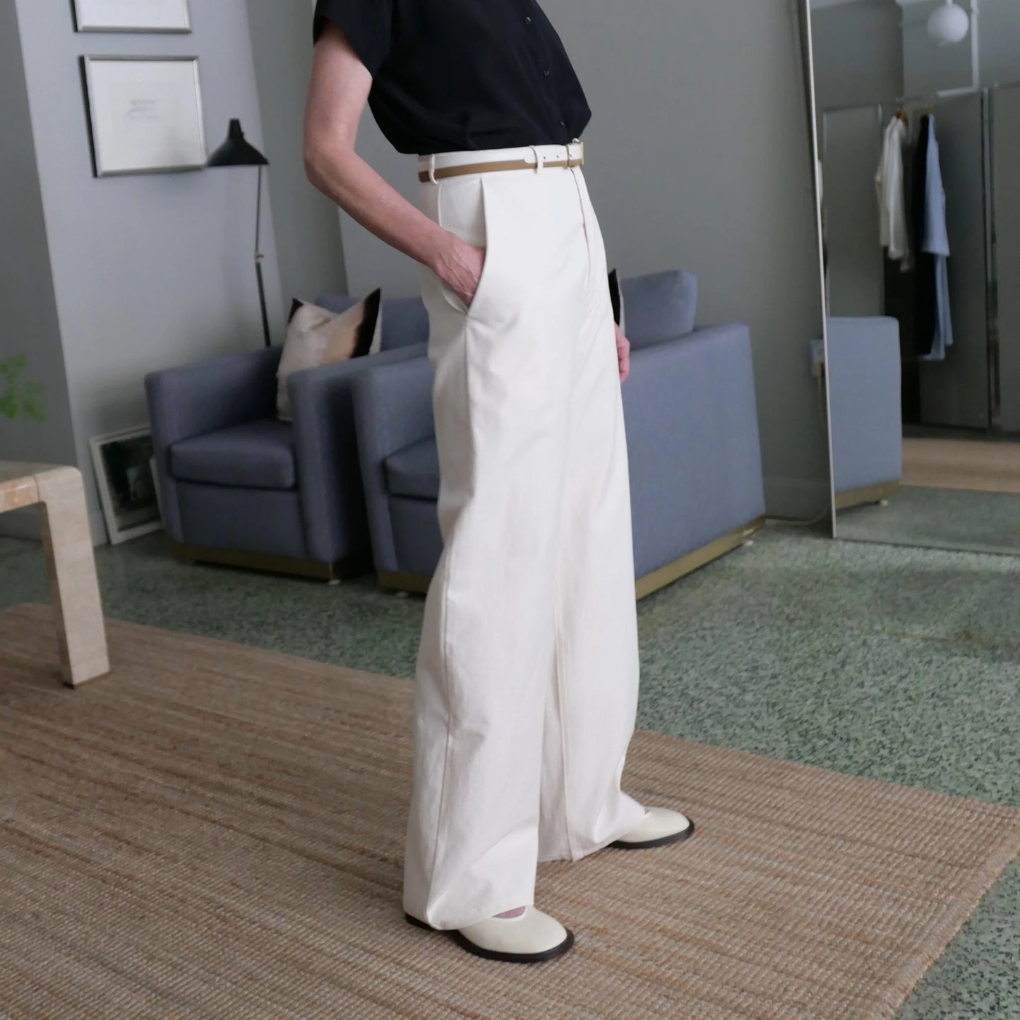 Monique Van Heist "Easy Pant" in Off White, size XL