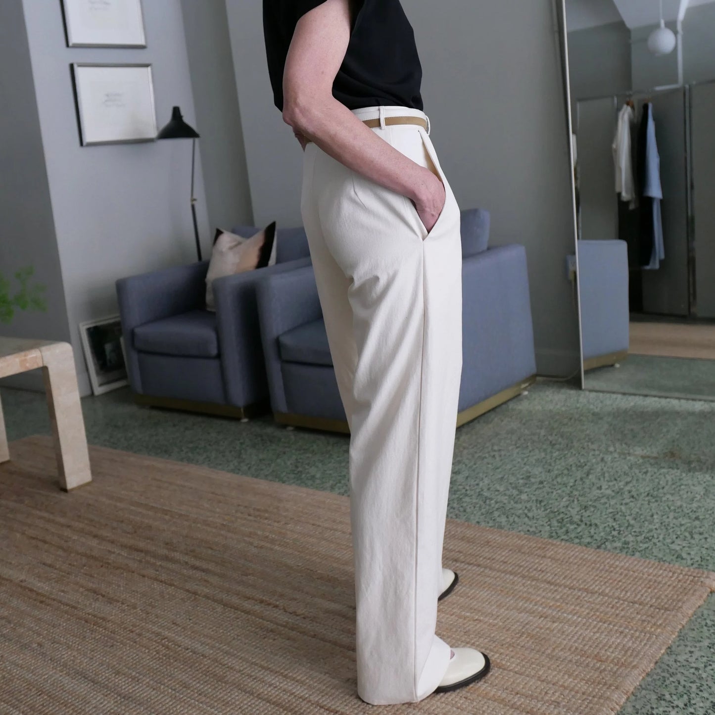 Monique Van Heist "Easy Pant" in Off White, size XL