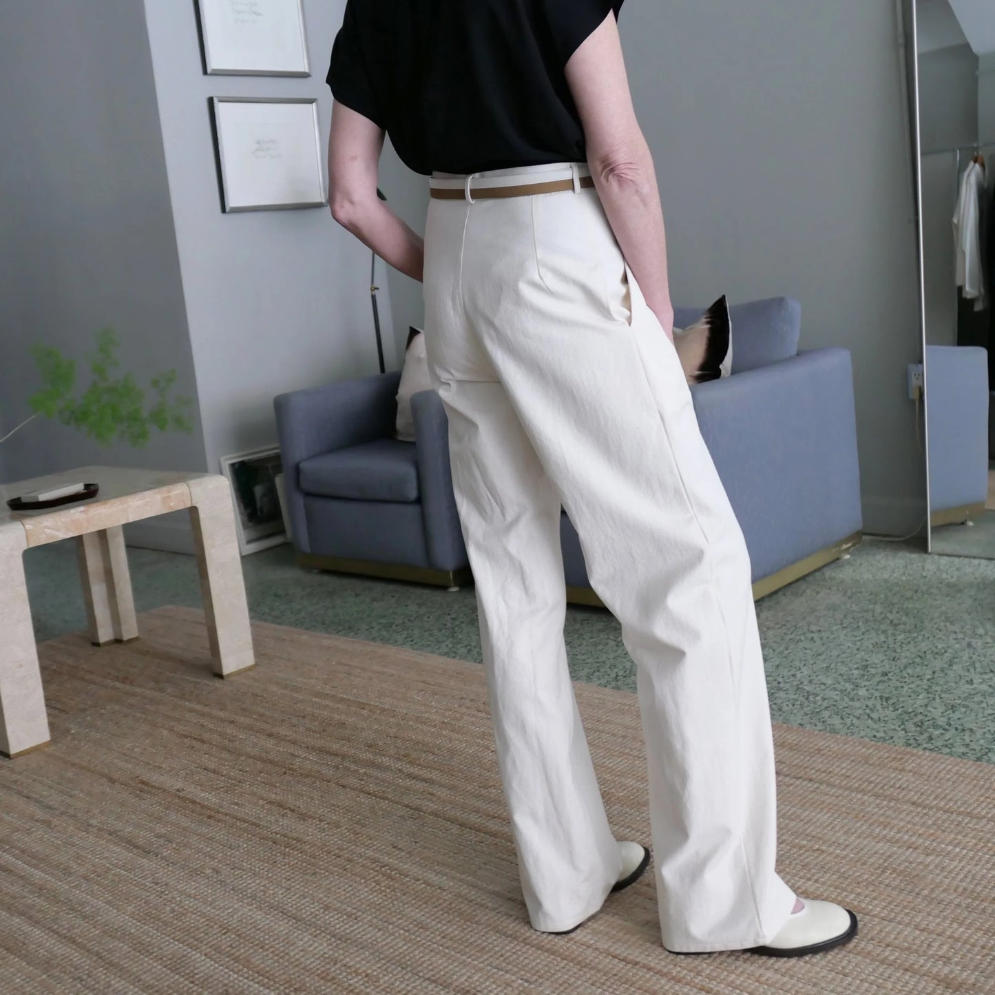 Monique Van Heist "Easy Pant" in Off White, size XL