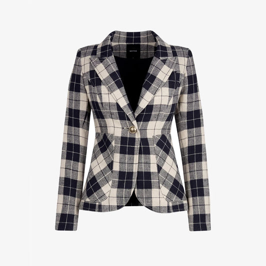 Smythe Patch Pocket Duchess Blazer in Navy/Cream, size 8 (fits 4/6)