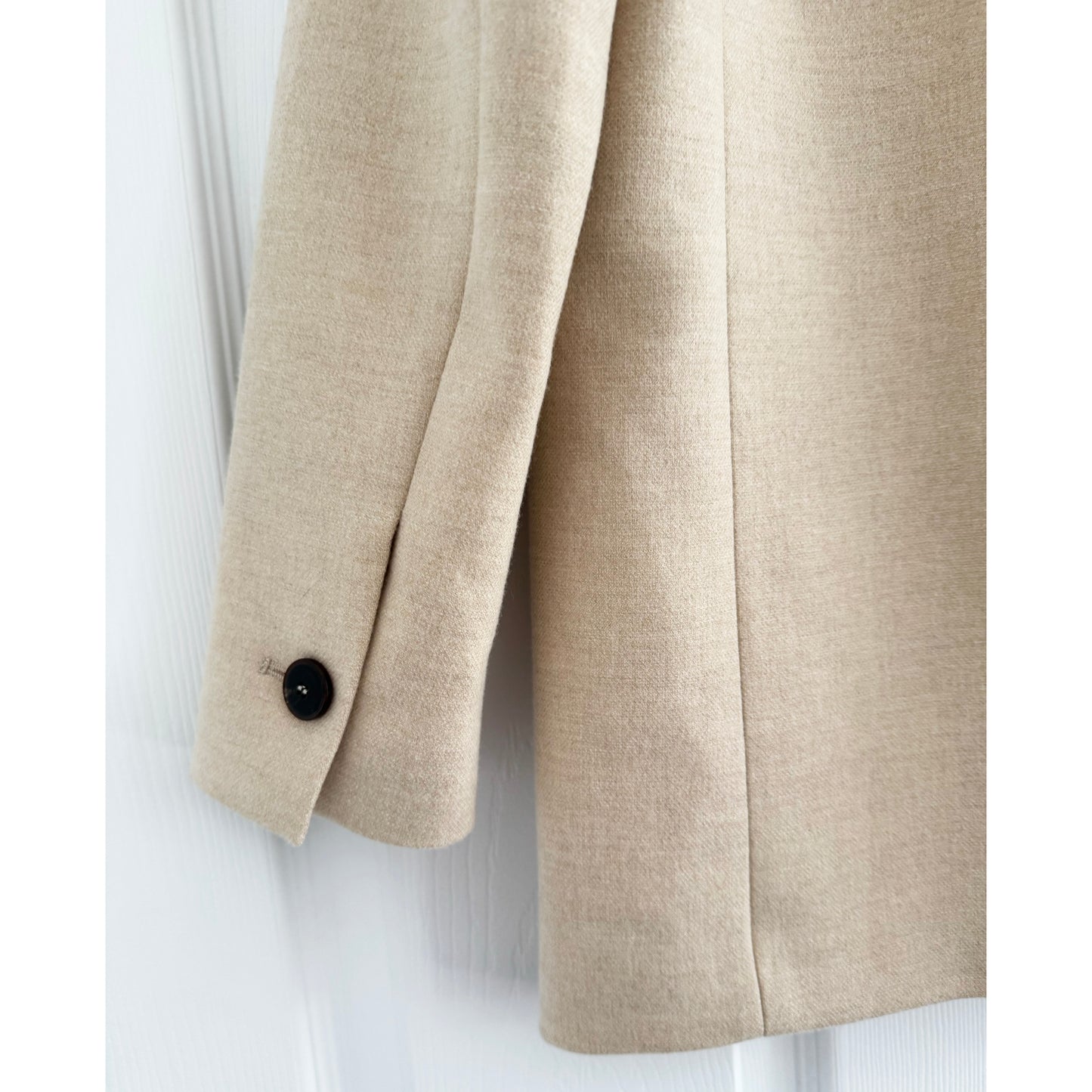 Pomandere Single Breasted Wool Blend Blazer in Cream/Beige, size 38 (fits XS)