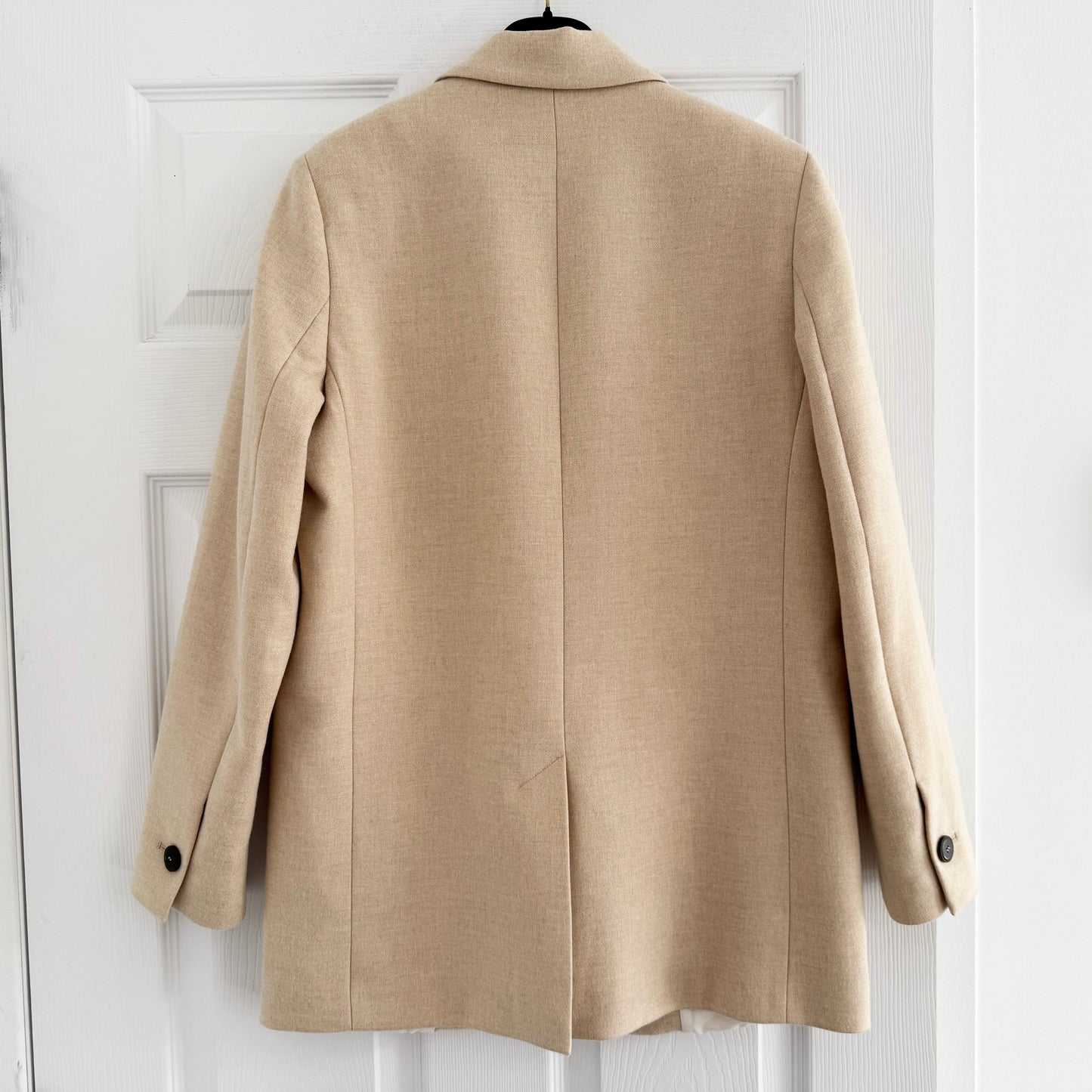 Pomandere Single Breasted Wool Blend Blazer in Cream/Beige, size 38 (fits XS)