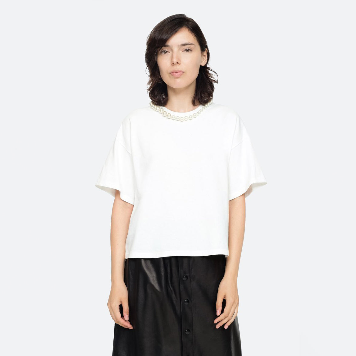 Sea New York T-Shirt w Pearl Neckline, size Small