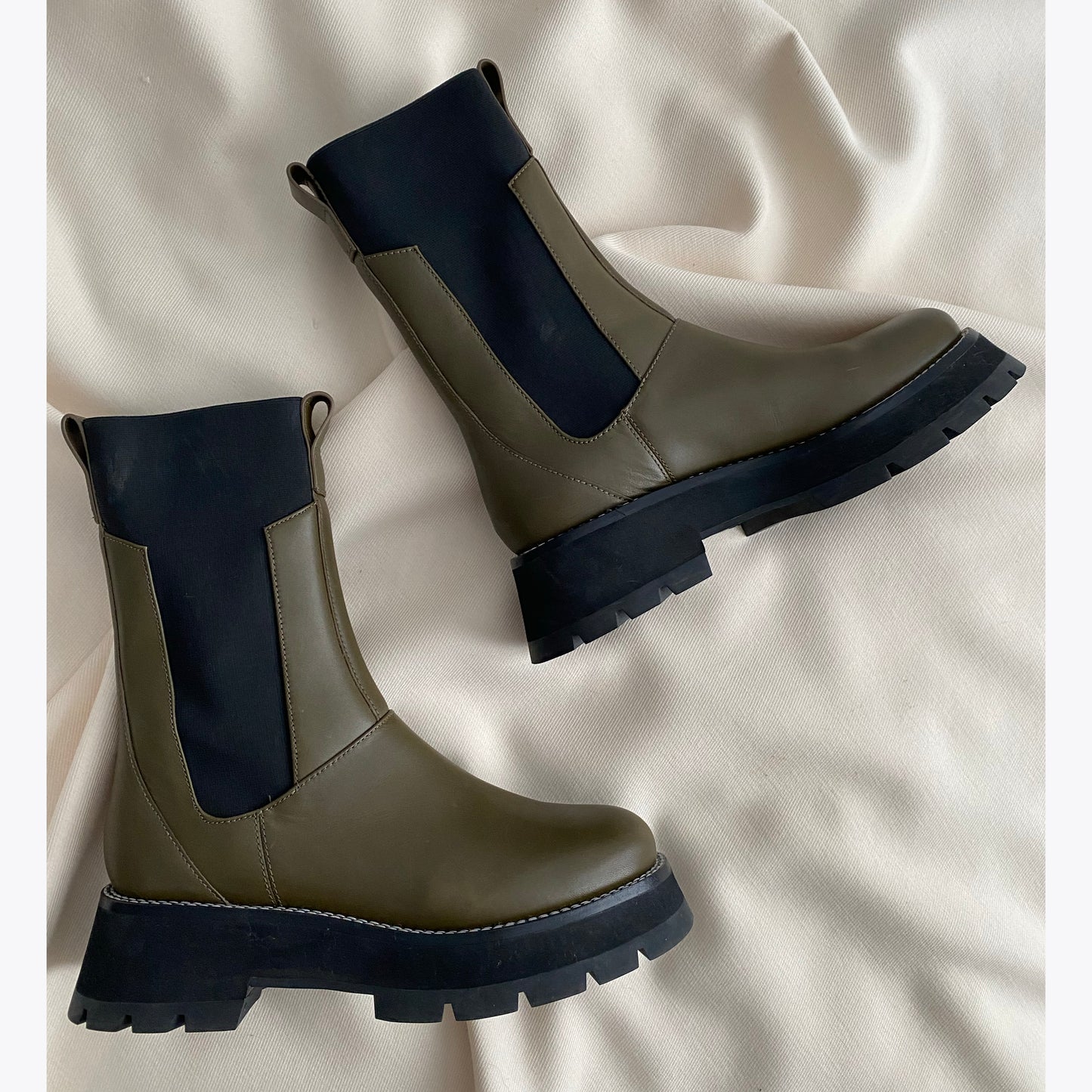 3.1 Phillip Lim "Kate" Boots in Khaki Green, size 39