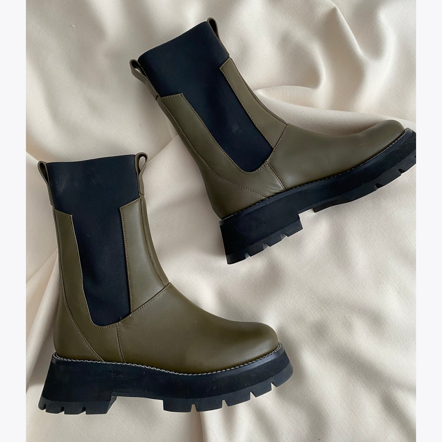 3.1 Phillip Lim "Kate" Boots in Khaki Green, size 39