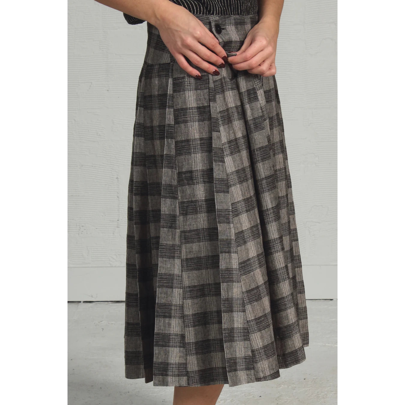 Comrags "Calamity" Pleated Plaid Skirt, size XS