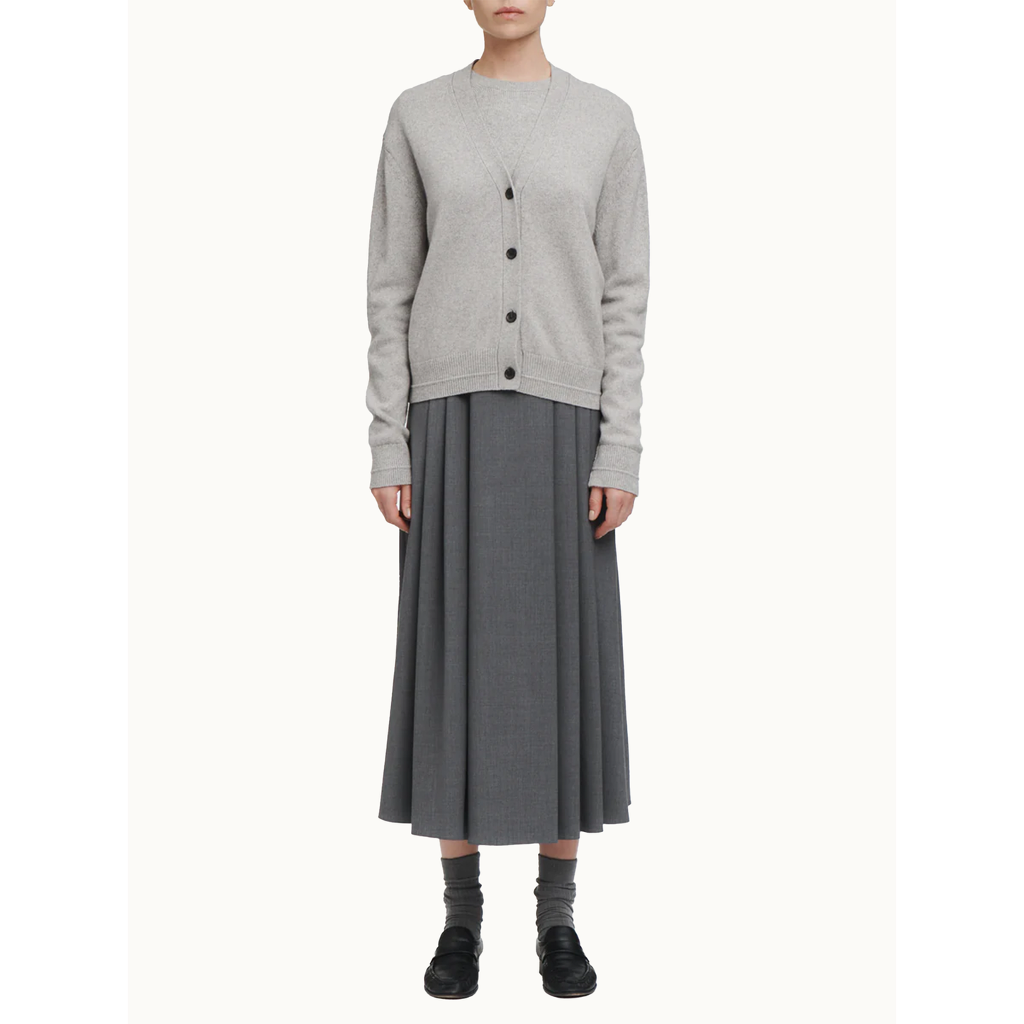 Maria McManus Pleated Skirt in Grey, size Large