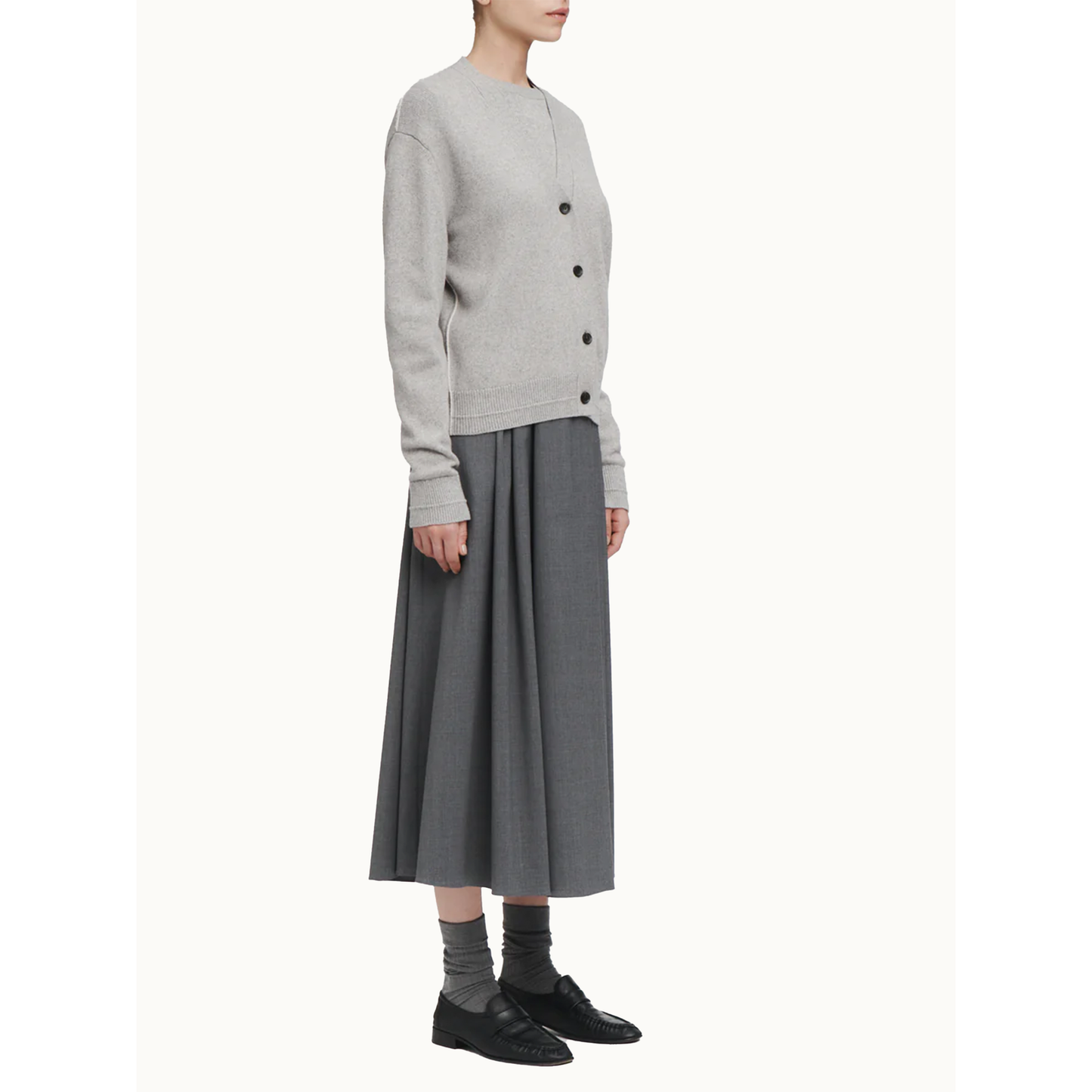 Maria McManus Pleated Skirt in Grey, size Large