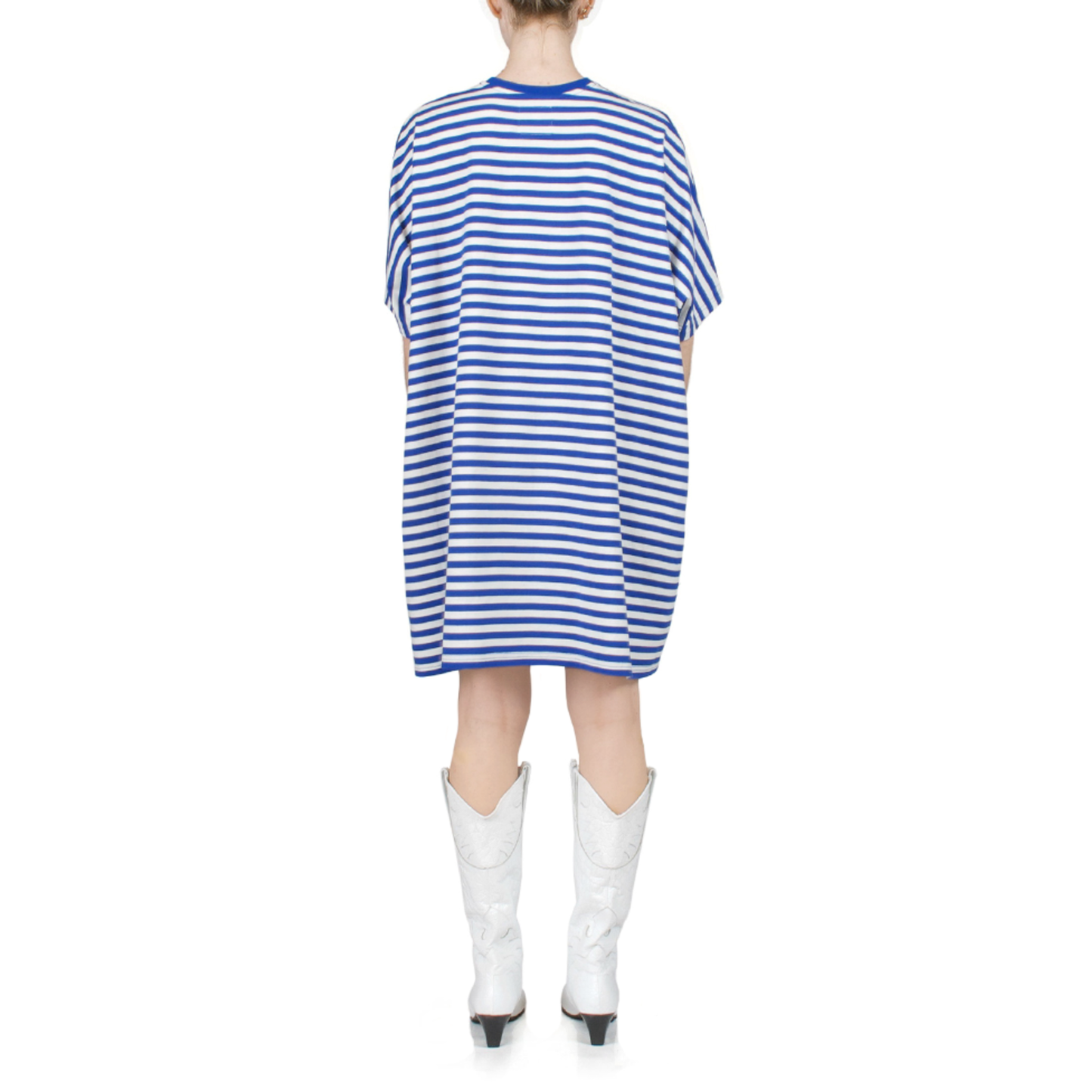 Denimist Striped Tee-Shirt Dress in Blue/White