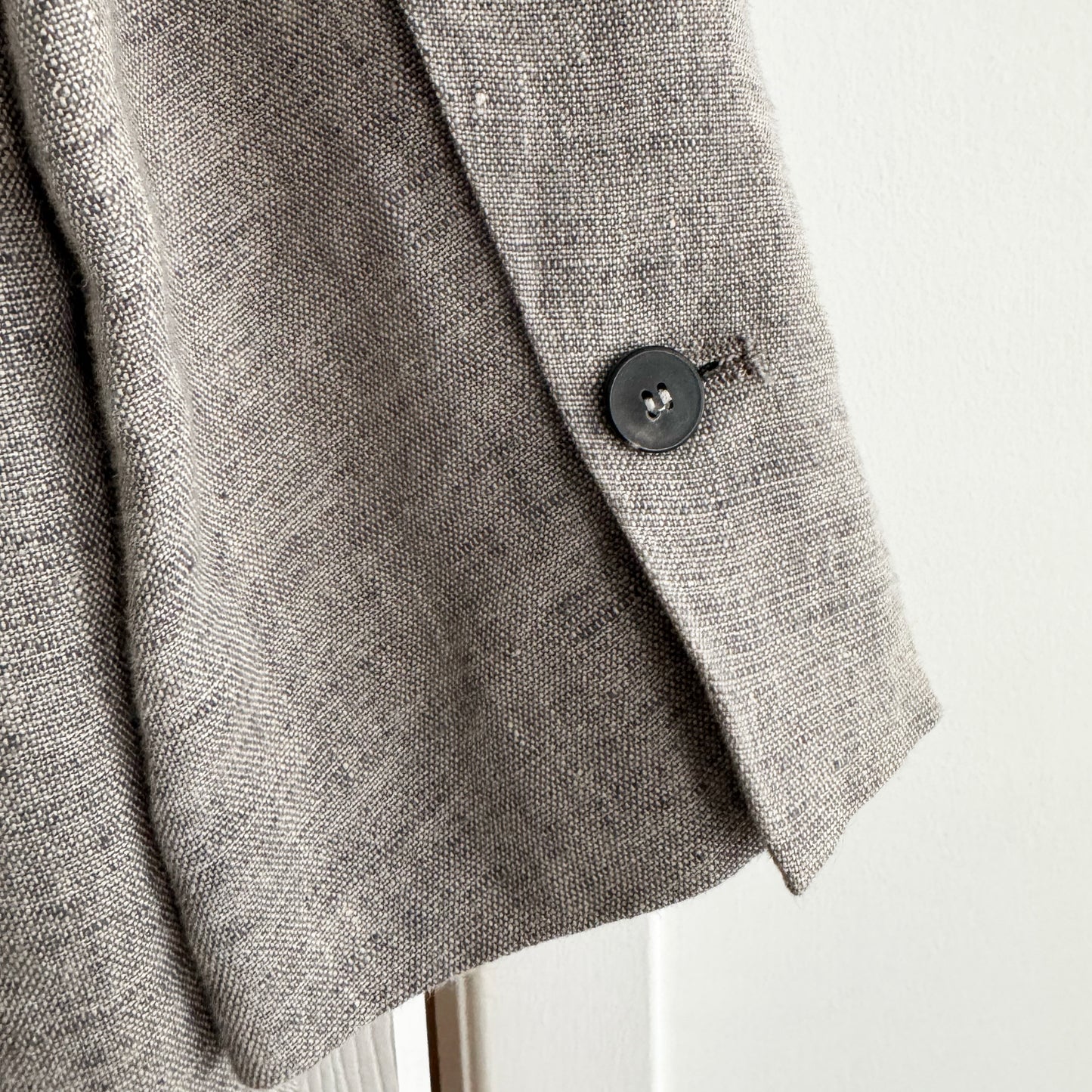 Pomandere Linen Duster Jacket in Grey, size 38