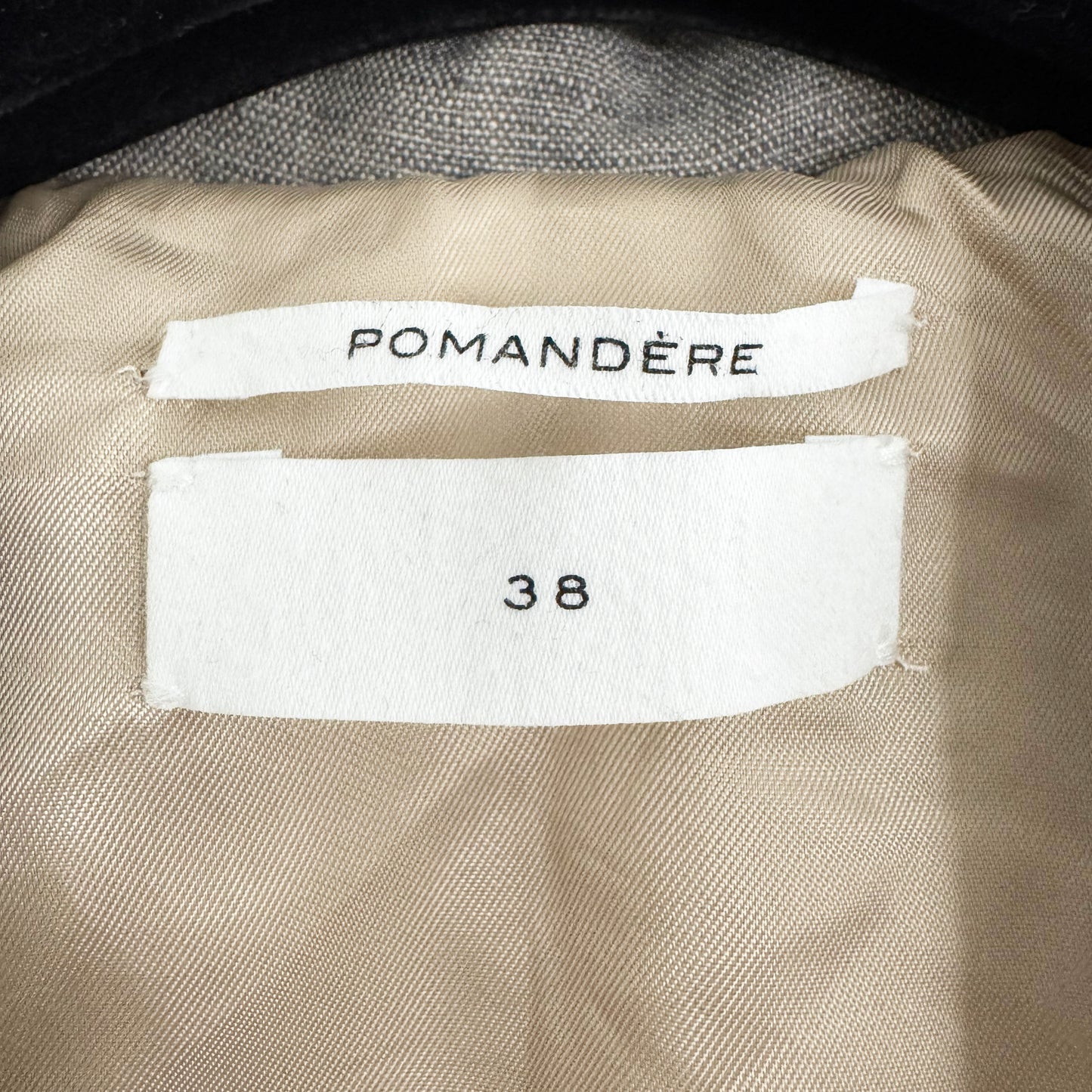 Pomandere Linen Duster Jacket in Grey, size 38