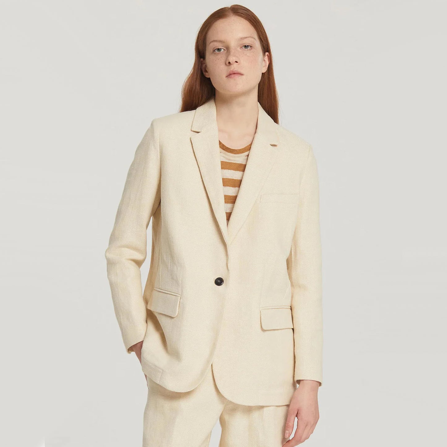 Pomandere Cream Linen Jacket, size 36 (fits like a size 0/2)