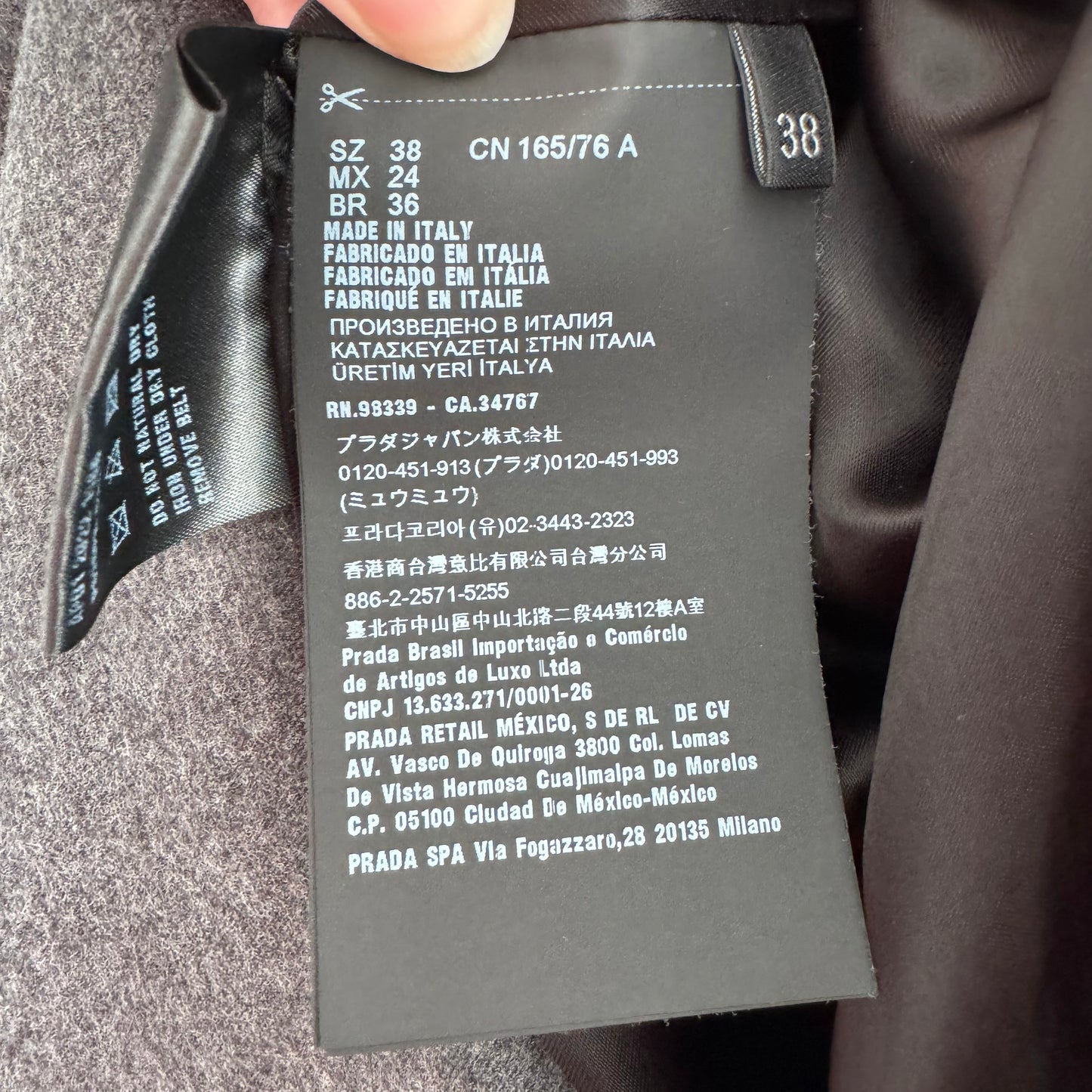 Prada Puffy Wool Coat in Grey, size 38IT (fits like a size 2/4)
