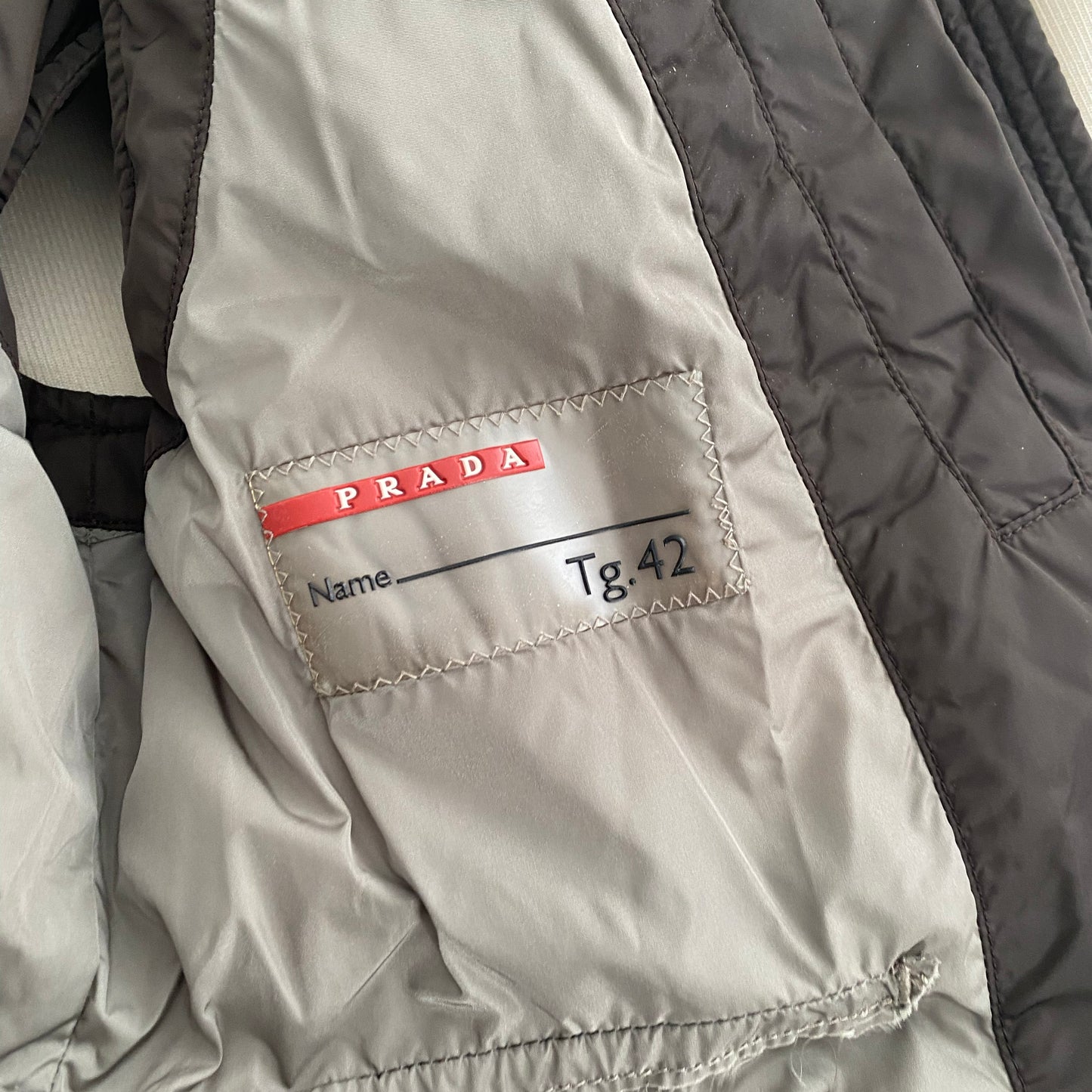 Prada Linea Rossa Down Vest in Brown, size 42 (size small) ** as is **