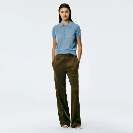 Tibi Active Knit "Scottie" Joggers in "Wood" Green, size XL