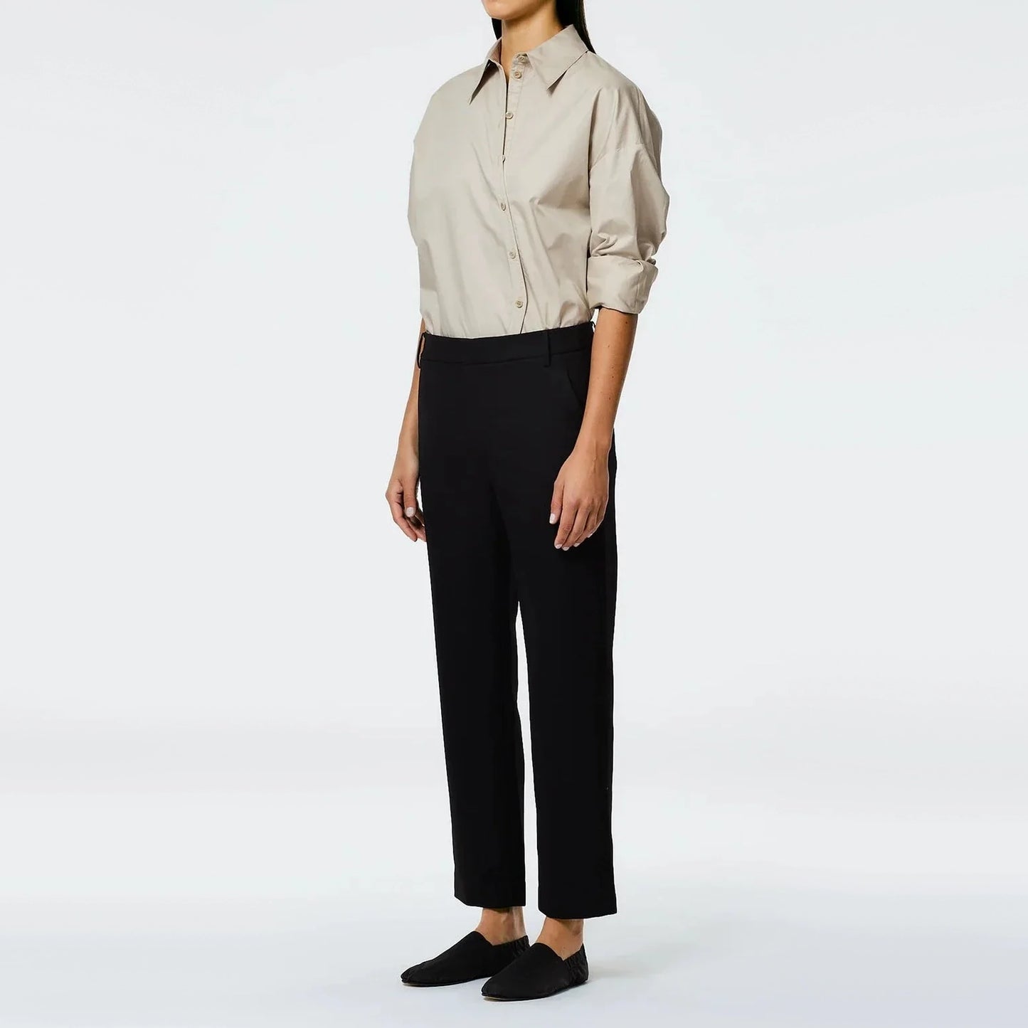 Tibi "Lennon" Grain De Poudre Pant in Black, size 12 (fits slim)