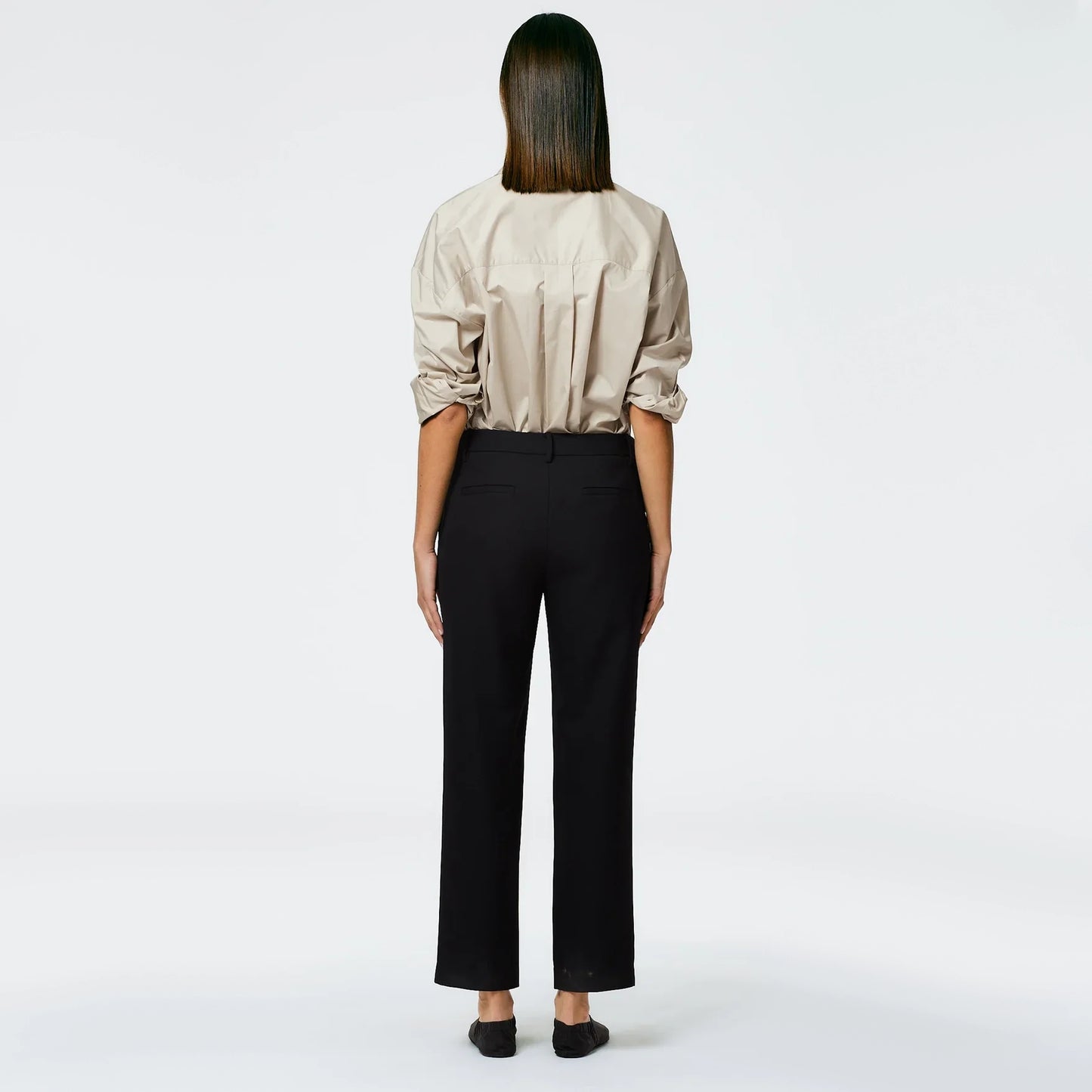 Tibi "Lennon" Grain De Poudre Pant in Black, size 12 (fits slim)