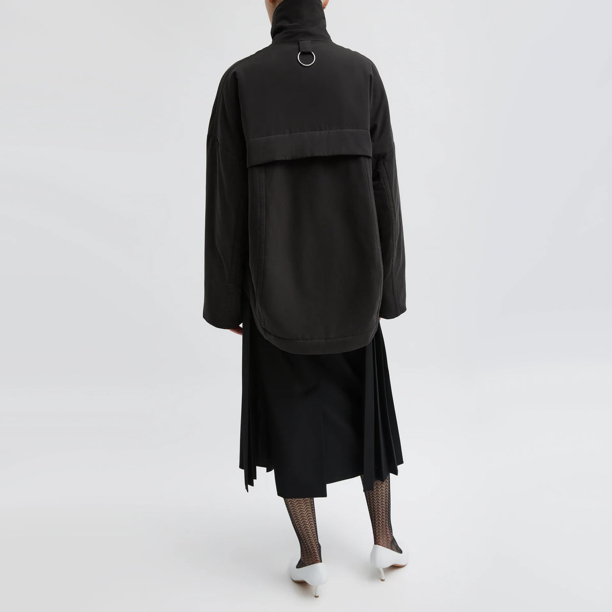 Tibi Clyde Padding Shirt Jacket in Black, size Small