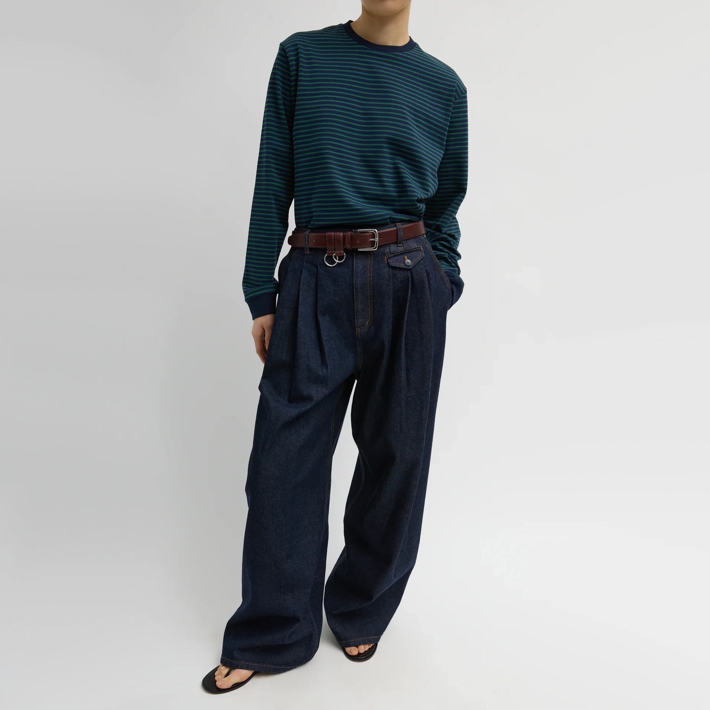 Tibi Triple Pleat Jean in Indigo, size 28