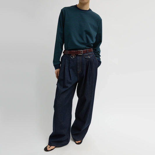 Tibi Triple Pleat Jean in Indigo, size 28