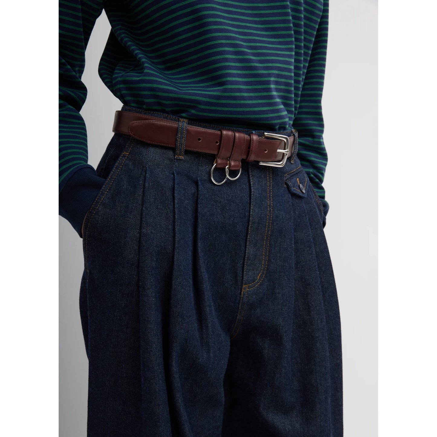 Tibi Triple Pleat Jean in Indigo, size 28