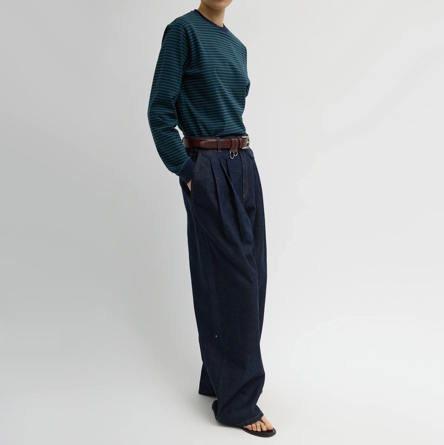 Tibi Triple Pleat Jean in Indigo, size 28